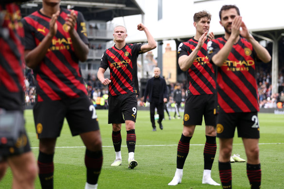 Erling Haaland after Manchester City’s secured the win over Fulham at Craven Cottage on Sunday.