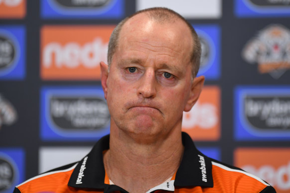 Embattled Wests Tigers coach Michael Maguire.