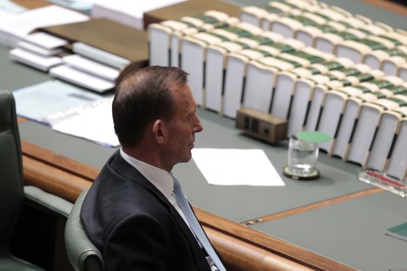 Tony Abbott in parliament in 2012.