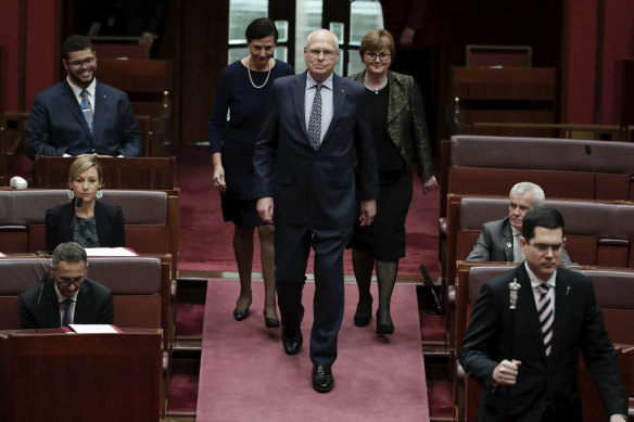 Jim Molan while being sworn in as a senator in November 2019.