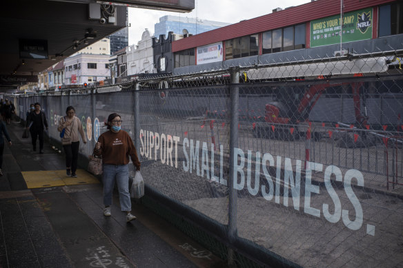Small businesses on Church Street, Parramatta have lost a lot of passing trade since the start of the coronavirus pandemic and construction of the light rail.