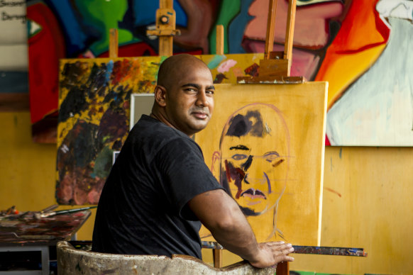 Myuran Sukumaran, learning to paint from artist Ben Quilty in the art room he ran in Kerobokan jail, Bali.