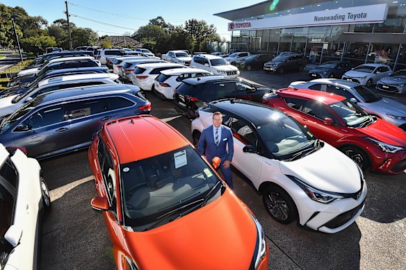 Brett Davies from Nunawading Toyota says  many customers wore gloves and face masks in April.
