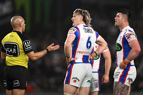 Referee Ashley Klein will not officiate either of this weekend’s preliminary finals after failing to award a penalty late in Sunday’s semi-final at Eden Park.