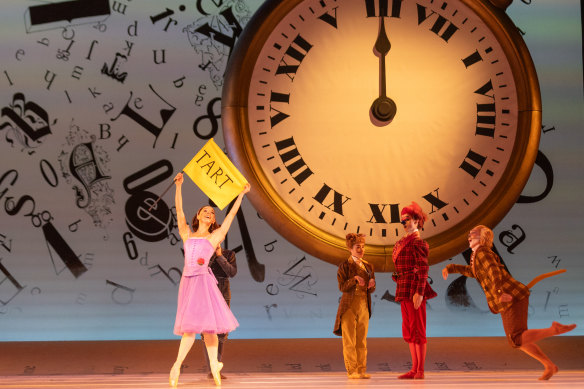 Benedicte Bemet as Alice in The Australian Ballet’s production of Alice’s Adventures in Wonderland at the State Theatre.