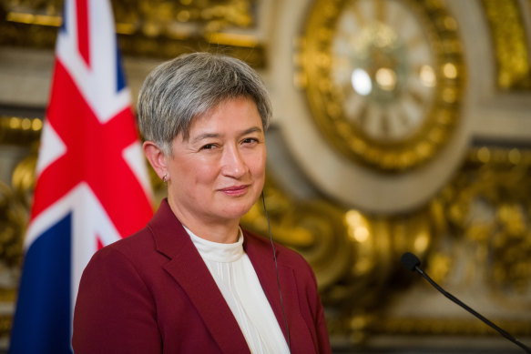 Foreign Minister Penny Wong in Paris late last month.