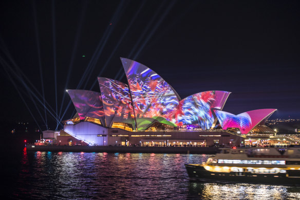 The Sydney Opera House on Vivid's opening night in May 2019. The 2020 festival has been cancelled.