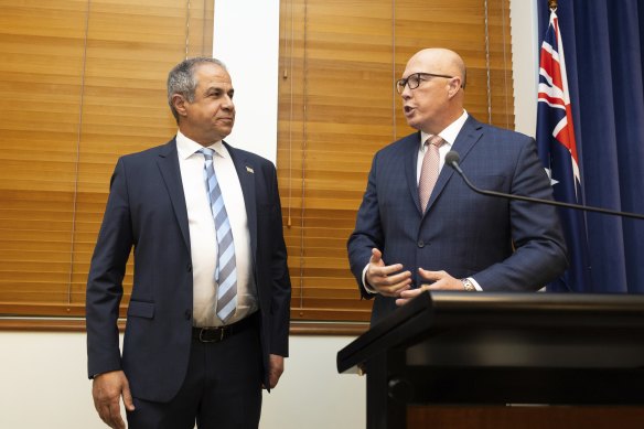 Ambassador of Israel to Australia, Amir Maimon and Opposition Leader Peter Dutton.