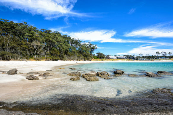 Human remains were discovered at Mollymook beach on Friday evening. 