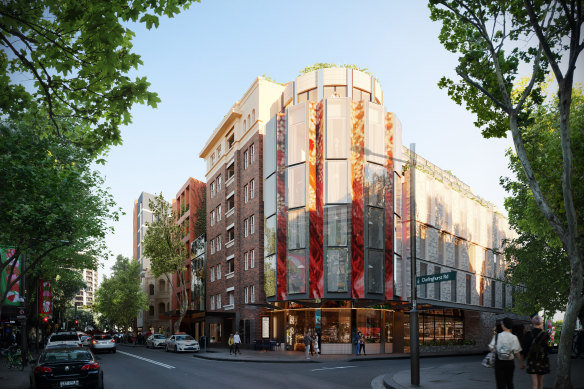 Renders of the proposed mixed-use development at 18-32A Darlinghurst Road, Potts Point, by Iris Capital and designed by Tonkin Zulaikha Greer Architects and Panov Scott.