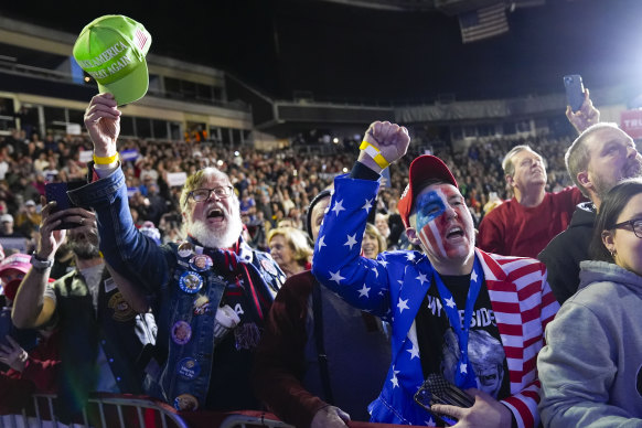 Adoring supporters at Donald Trump’s campaign event in Manchester, New Hampshire, on Saturday.