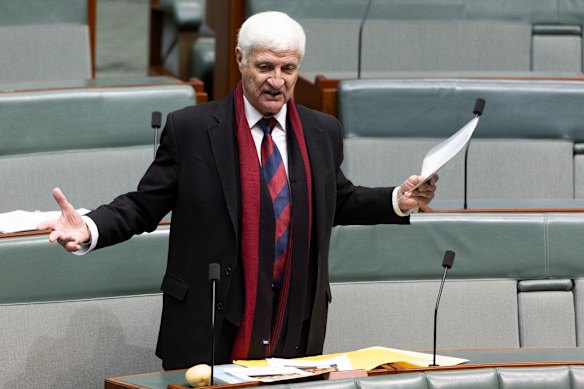 Heart of the natter: Bob Katter in parliament last year.