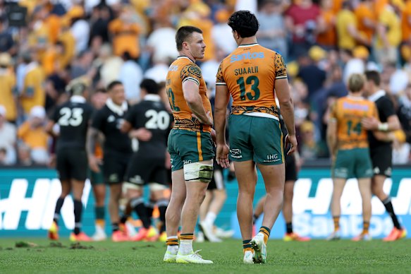 The Wallabies’ midfield missed nine tackles.