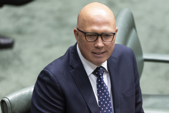 Opposition Leader Peter Dutton (pictured) says Prime Minister Anthony Albanese is seen as soft on people smugglers.
