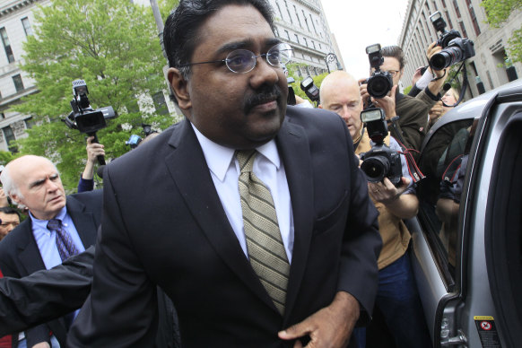 Raj Rajaratnam leaves Manhattan federal court in 2011, before being sentenced to 11 years in jail, one of the harshest penalties the US has ever levied for insider trading.