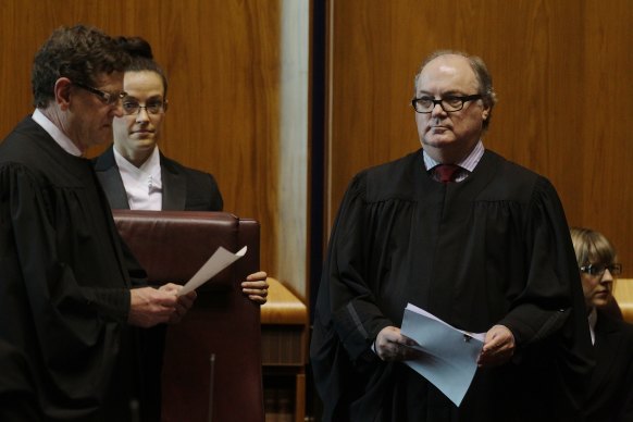 Patrick Keane being sworn into the High Court in 2013.
