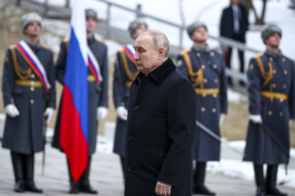 Vladimir Putin at the commemorations marking the 80th anniversary of the Soviet victory in the battle of Stalingrad.