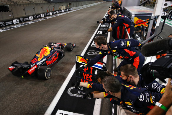 Max Verstappen wins the Abu Dhabi Grand Prix for Red Bull on Sunday.