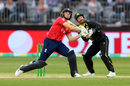 Jos Buttler in action for England. 