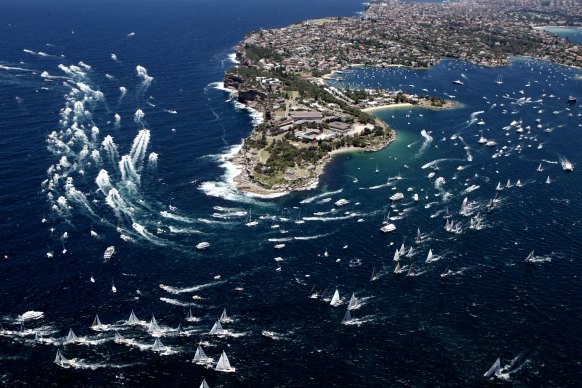 The start of the Sydney to Hobart yacht race.