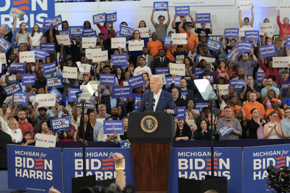 President Joe Biden at a campaign event in Detroit on Friday.