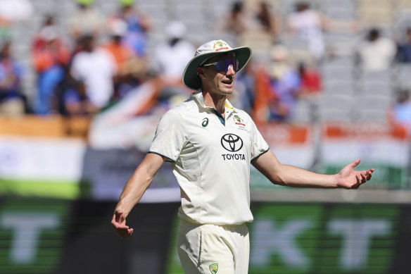 Australian skipper Pat Cummins searches for answers on Sunday as India storms to a total of 6-487 declared..