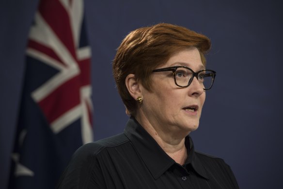 Marise Payne, Minister for Foreign Affairs.