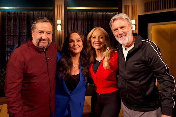 Mick Molloy, Kate Langbroek, Carrie Bickmore and Glenn Robbins on the first episode of Glenn & Mick’s Celebrity Intervention.