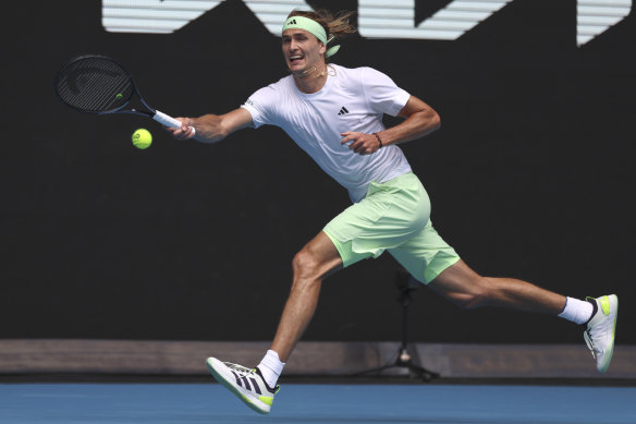 Zverev on court in the second round.