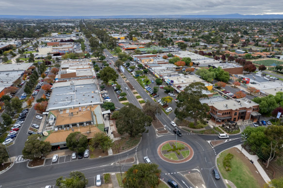 An overhead view of High Street, Melton, which could be transformed with new bike lanes and walking paths.