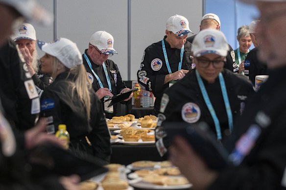 Judging at the Official Great Aussie Pie Competition.