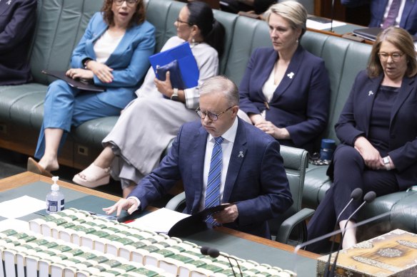 Prime Minister Anthony Albanese in the House of Representatives at Parliament House in Canberra on Thursday.