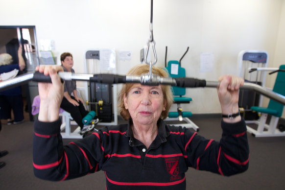 At the bar: former federal court judge Deidre O’Connor advocating a healthy exercise regime, 2012. 