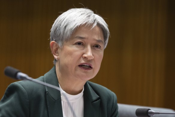 Foreign Minister Penny Wong accused the Greens of encouraging aggressive pro-Palestine protests. 