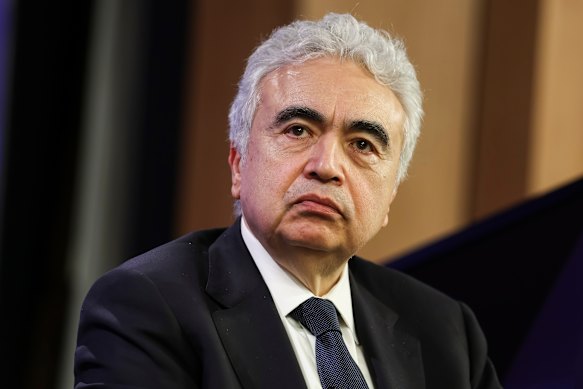 Dr Fatih Birol, executive director of the International Energy Agency, addresses the National Press Club of Australia in Canberra today. 
