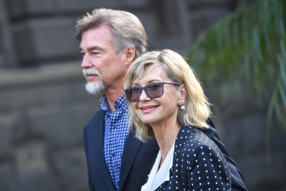 Olivia Newton-John with her husband, John Easterling