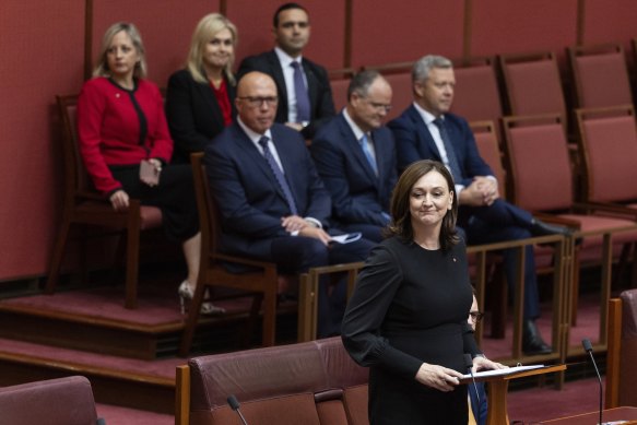 Maria Kovacic delivers her first speech in the Senate.