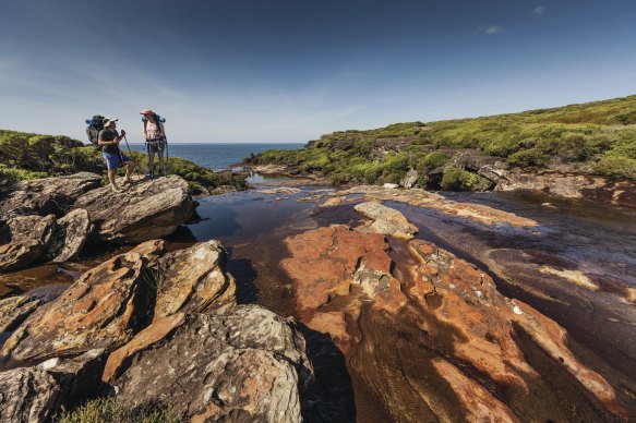 Eagle Rock is a popular lookout spot along the Coast Track in the Royal National Park.