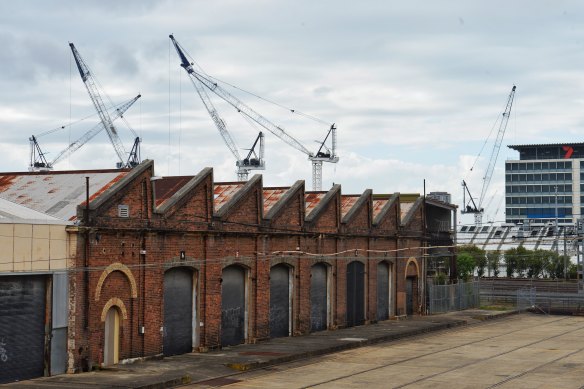 Buildings in the Carriageworks precinct in Eveleigh Rail Yards.