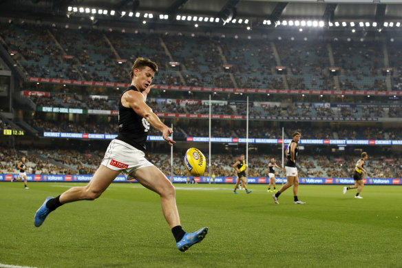 Sam Walsh starred for the Blues in round one.