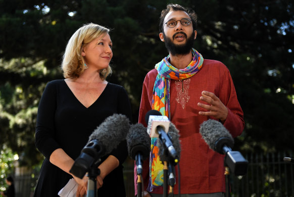 Jonathan Sriranganathan gained national attention when he stood beside resigning senator Larissa Waters in 2017, earning the moniker “Rainbow Scarf Man”.