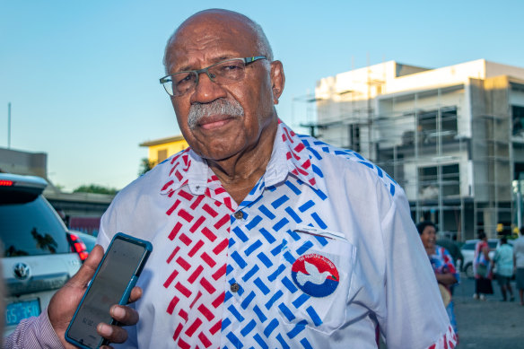 People Alliances party leader Sitiveni Rabuka after the announcement of the final election result on Sunday.