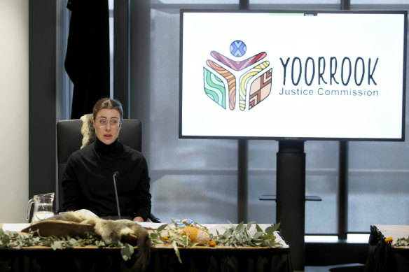Suzannah Henty at the Yoorrook Justice Commission. 