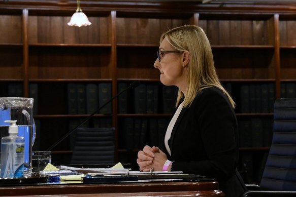 Department secretary Amy Brown during the inquiry.