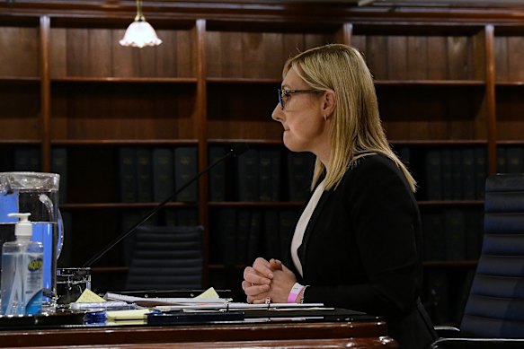 Department secretary Amy Brown during the inquiry.