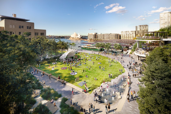 Concept photos for a proposed renewal of Circular Quay released in 2022. The project would be scrapped under Labor.