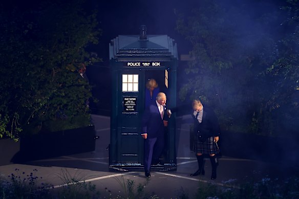 Do my eyes deceive me? Is that… King Charles III emerging from a TARDIS?