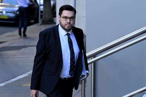 Bruce Lehrmann outside the Federal Court in Sydney on Tuesday.