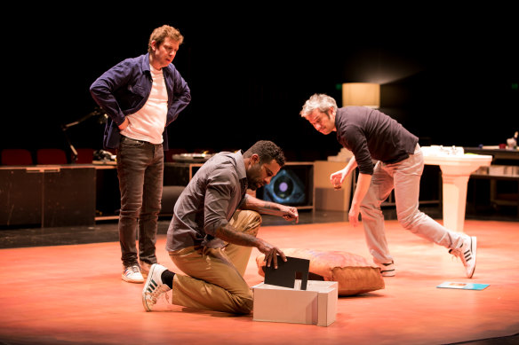 A Little Life asks a lot of both its performers and its audience. From left: Ramsey Nasr, Edwin Jonker and Maarten Heijmans.