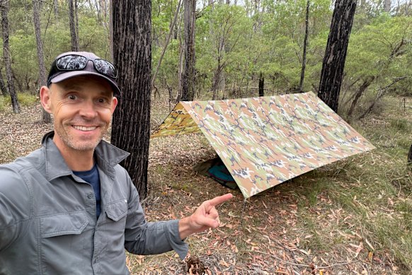 The author and his shelter for the night.